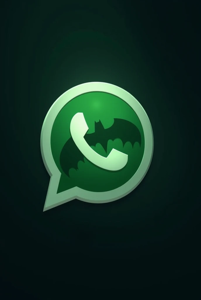 an image of the WhatsApp logo icon with some symbol alluding to Batman