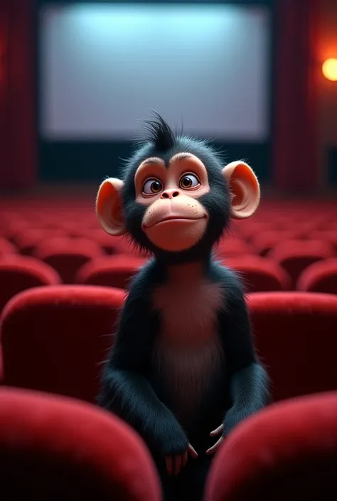 monkey watching movie on theater