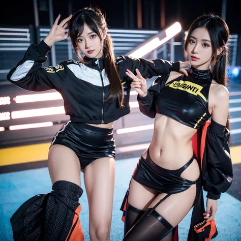 Ultra detailed face、Cool woman、Colorful costumes、F1 Driver Cosplay、Colorful costumes、Clothing with company logo、Grid Girlsのカラフルで派手な衣装、Grid Girls、Perfect Face、Paddock Girls、Harem、motor Show、tights、Bodycon Costumes、Grid Girls、Russia、Grid Girlsのコスプレ、belly but...