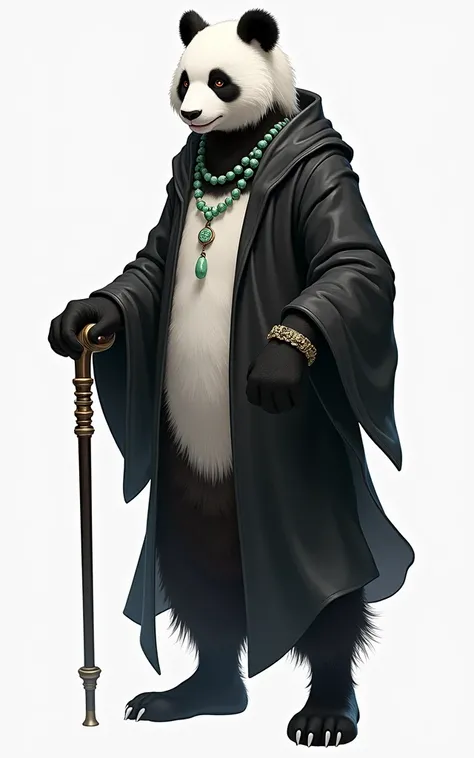 (masterpiece, top quality, best quality, official art,beautiful and aesthetic:1.2),(4k,8k, best quality,masterpiece:1.2),(((white background))), solo,Game character, the panda person, a game character inspired by pandas, wearing a black and white robe, ado...