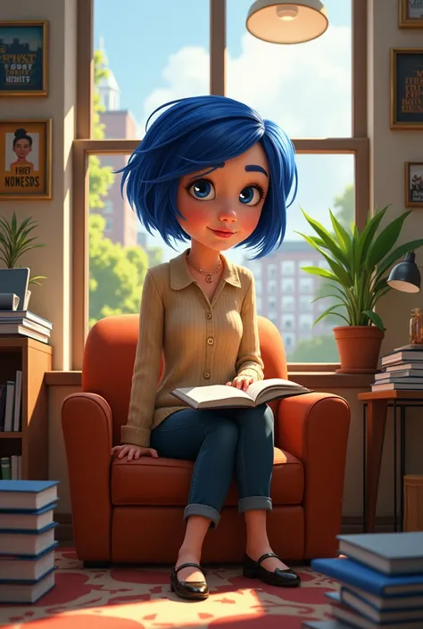 Create what the character Riley from Inside Out 2 would look like if she were in college