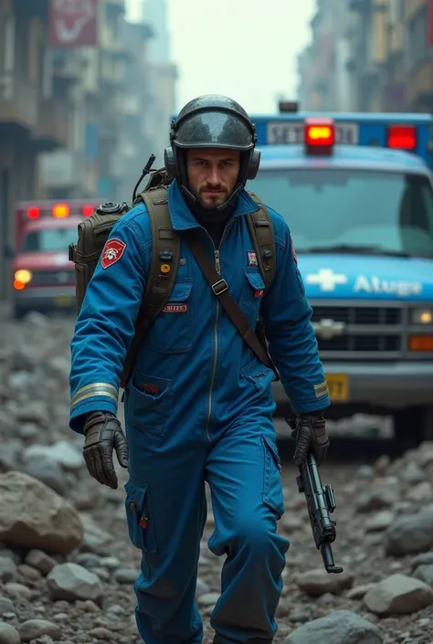 paramedic overalls blue ambulance apocalypse