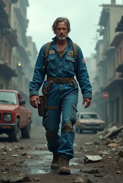 Paramedic overalls blue post apocalypse
