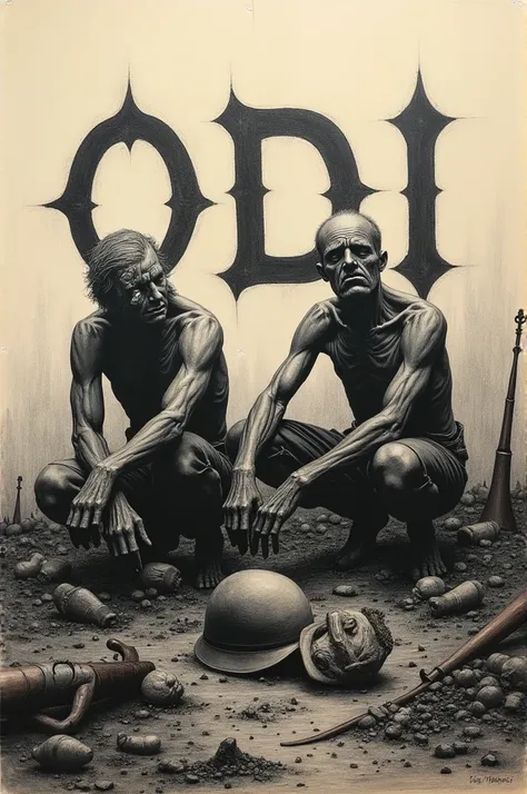 Drawing referring to the First World War with the acronym ODI