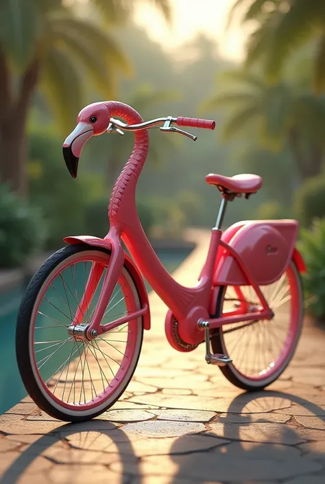 Flamingo bike,realistic, 