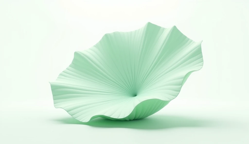 scenery，background，Scenes，Main KV； 一片Huge lotus leaf, ((Huge lotus leaf))Light Emerald Style, East minimalism, Understated elegance, HD Mode, in the style of elegant clothing, light green, Realistic yet ethereal, Simple design, East, bizarre shapes, Very d...