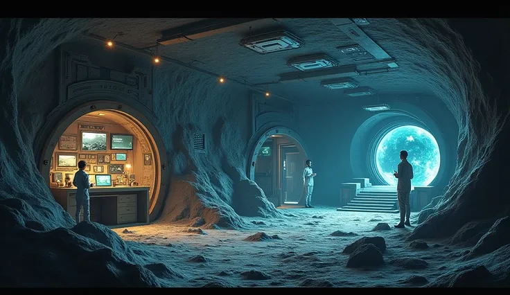 an underground research bunker on the moon