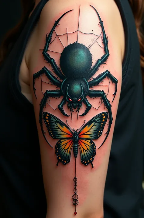 
 spider and a butterfly for a tattoo