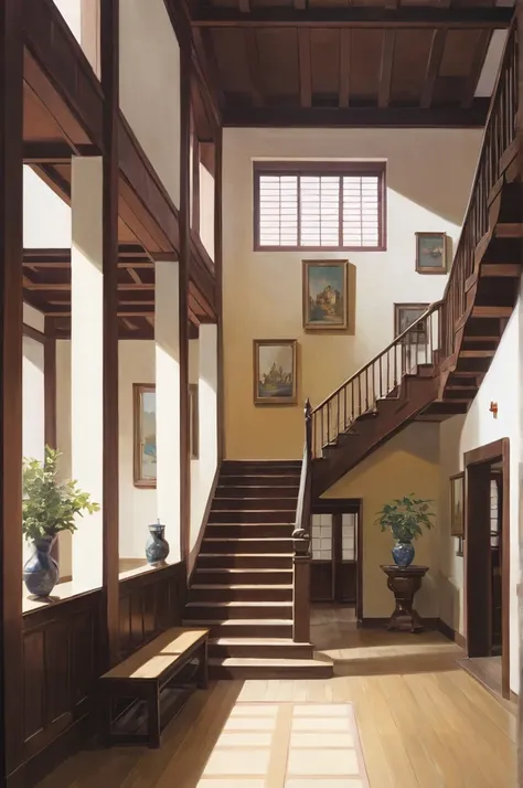 inside the western-style building,many paintings