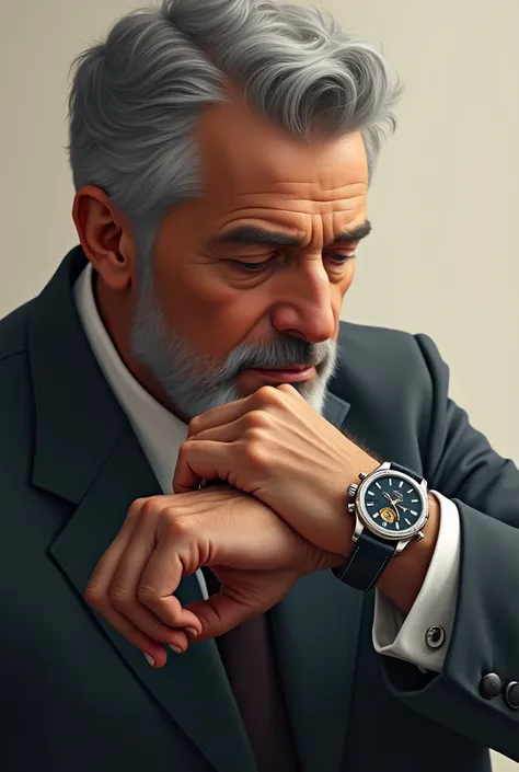 Create a drawing of a man wearing a watch 