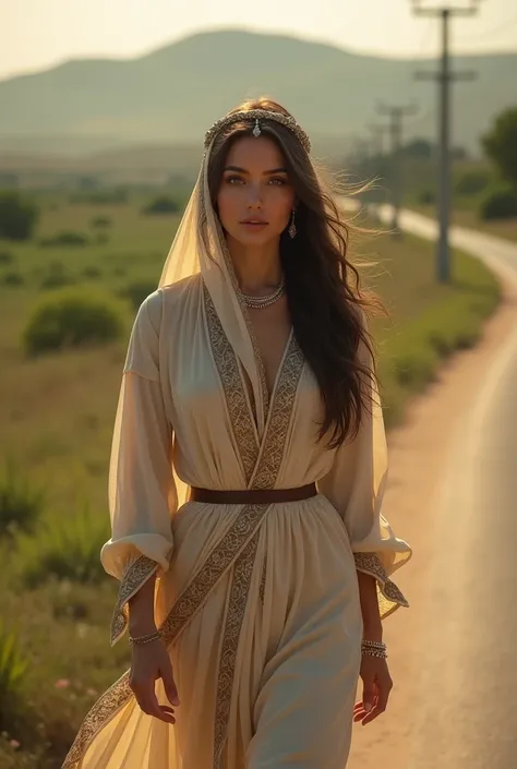 One beautiful Arabian girl
Walking to roadside