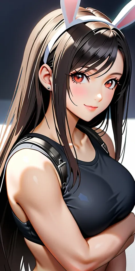 (((((tifa lockhart:1.5))))),((Highest quality、masterpiece、anime style、best quality、high resolution、8k、detailed、ultra-detailed:1.3))、Long legs:1.2, Beautiful woman with perfect figure:1.4、(Smiling:1.2), double eyelid、30-year-old female、((((One Woman,beautif...