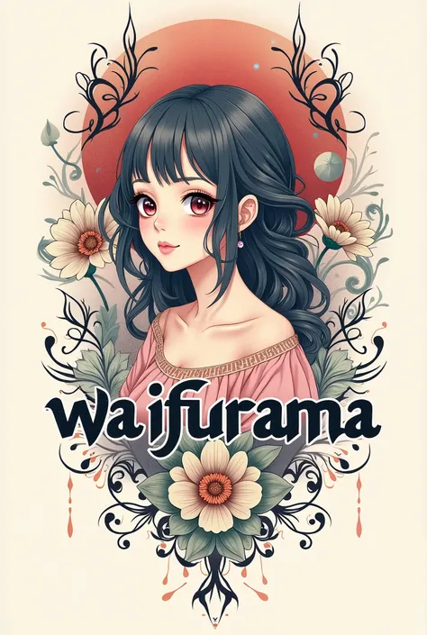 tattoo design that reads "waifurama"
