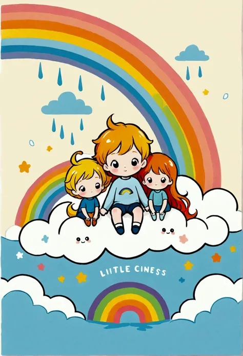 Logo for a company dedicated to things for boys and girls called "little ones". In pastel colors with a rainbow, that generates warmth and trust