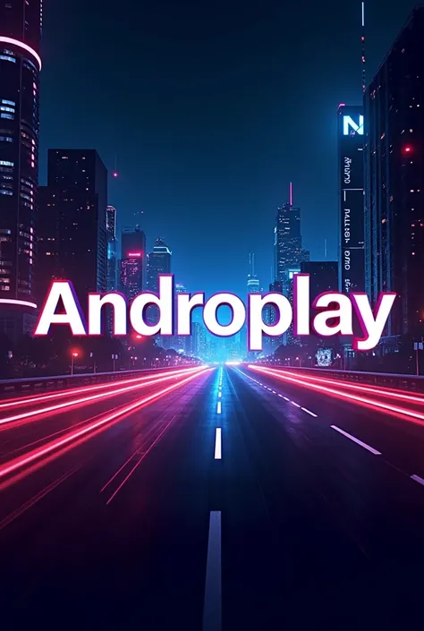 Help me by creating a banner with the name ANDROPLAY in the center with a theme related to mobile games