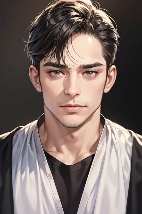 (Best quality,4K,8K,a high resolution,masterpiece:1.2),ultra detailed,(realistic,photorealistic,photo-realistic:1.37),39 year old man,Beautiful anime,portraits,strong,masculine,dark hair,Sharp jawline,Mesmerizing eyes,Perfectly styled hair,confident expres...