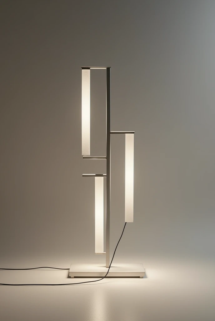 Create a table lamp that is made up of 4 "I" and that it is composed of two parts, each with 2 "I" and they are hanging 