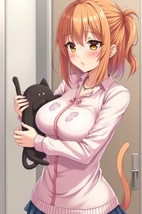 An anime girl touching her pussy 