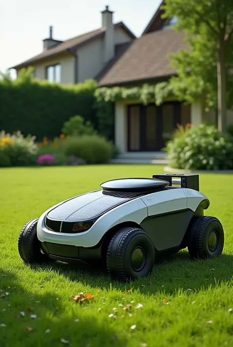 Solar powered grass cutter with automatic derbus collector