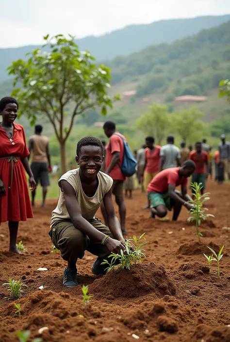 Ethiopian mass peoples plant tree