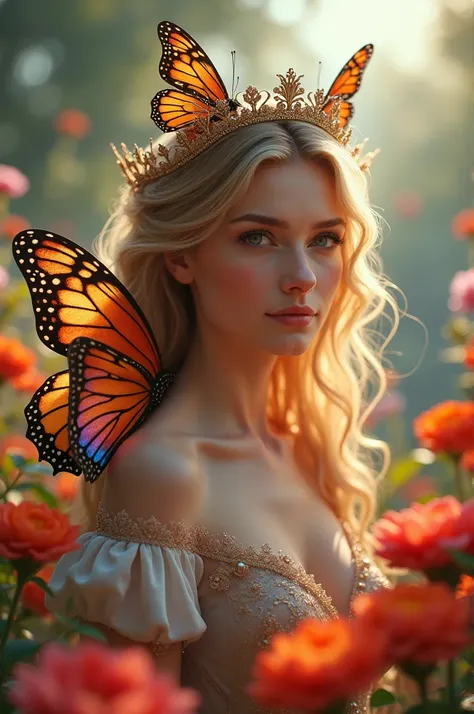 
Butterfly Queen, Butterfly Queen  
Colorful, sweet queen  
She used to fly in the garden  
The flower would sit on the flower  