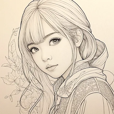 anime line art, by audrey kawasaki, sketch, best quality, masterpiece, very aesthetic, perfect composition, intricate details, u...