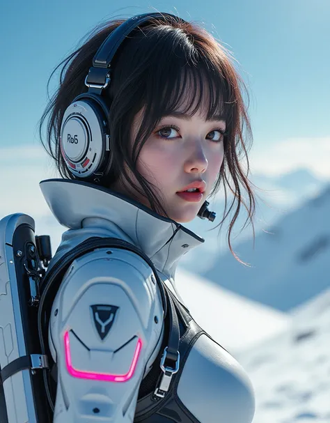 photo-realistic, ultra-realistic, very beautiful Japanese, famous Japanese idol, 20 years old, dramatic scene, masterpiece, beautiful eyes, cyber punk, (closeup to her beautiful face:1.3), (wearing cyber punk mecha-suits with neon marker:1.5), (she is extr...