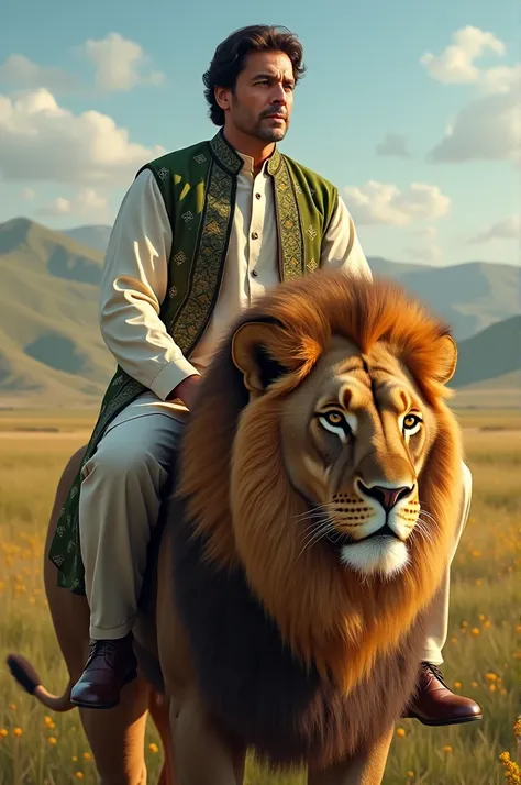 Imran Khan sit on lion
