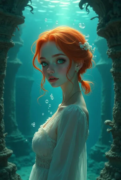 Wallpaper,masterpiece,High resolution,8K
(Misty_Pokemon)(1 18-year-old girl)
(Orange Hair,one side up hair,Big green eyes,Small breasts,Skinny)
I can feel the spirit in my eyes. ((Amazingly absurd)), Attention to detail, high quality, A sunken ruin、Girl in...