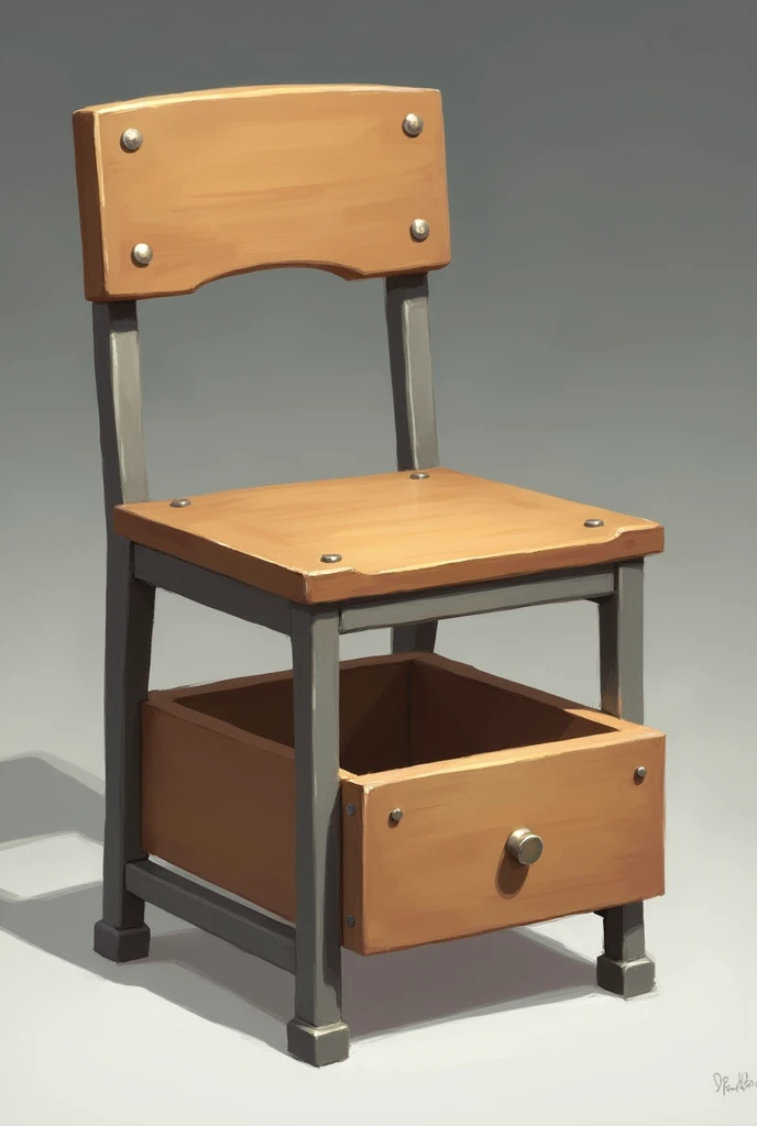 School Chair with drawer at the bottom
