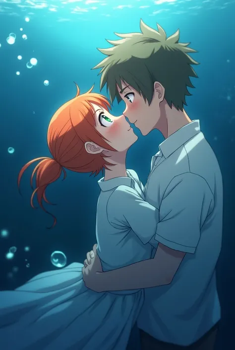 Wallpaper,masterpiece,High resolution,8K, anime 
(Misty_Pokemon)(1 18-year-old girl)
(Orange Hair,one side up hair,Big green eyes,Small breasts,Skinny, beautiful smile) cute girl, siren, kiss( ash_pokemon) couple, kiss underwater,
I can feel the spirit in ...