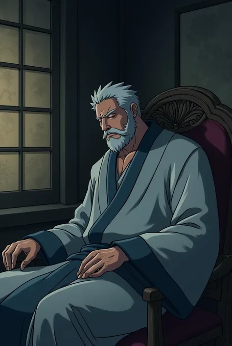 illustrate raikage ay from anime Naruto (with a beard) Was sleeping