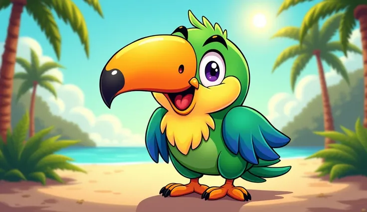 Create a cartoon parrot image 