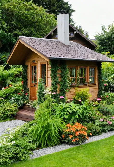 Botanical Community，A small house surrounded by nature，Potted plants