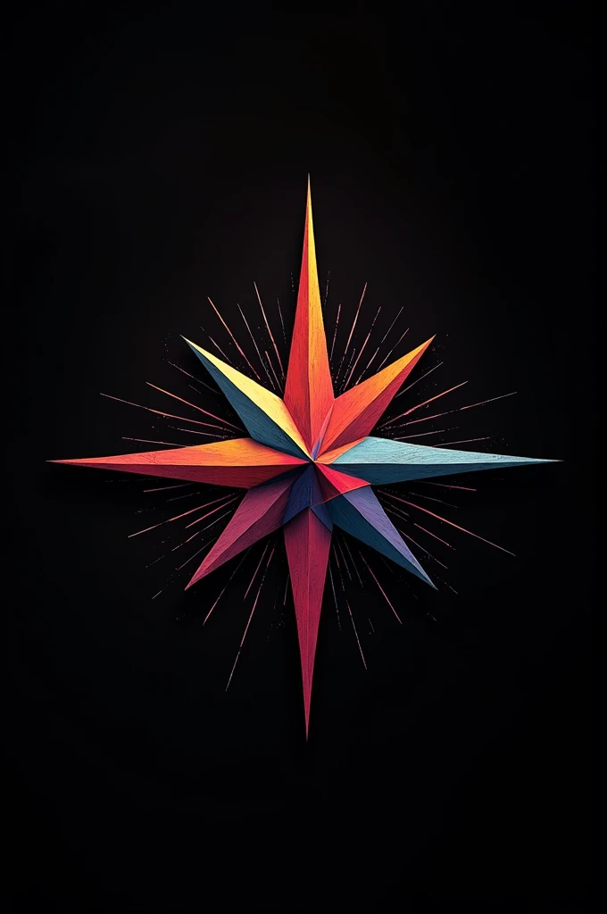 Images of compass with different multi colours with black background 