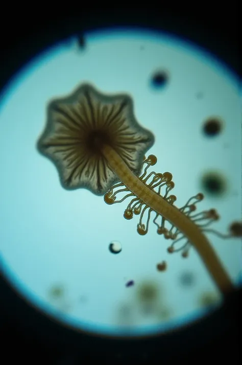 Failed observation of a fungus under a microscope image of the fungus 