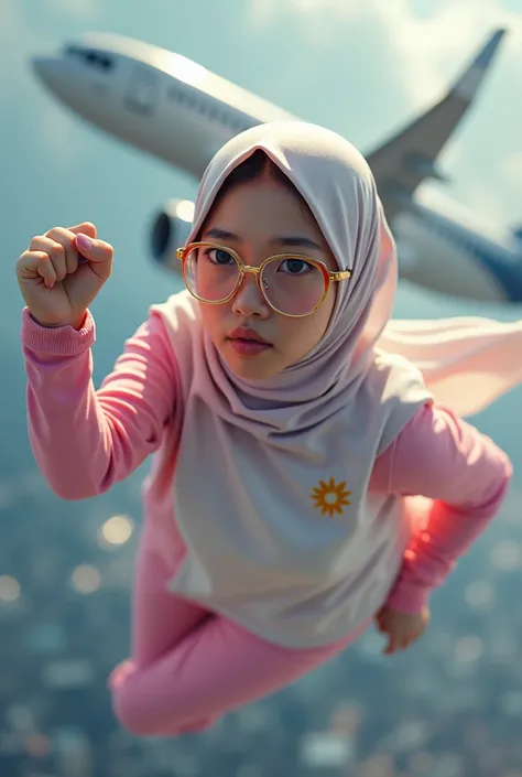 Malaysia women a realistic masterpiece. Human .wear pink watch.. 1girl wearing a hijab, detailed beautiful face, Hijab Muslim. Wear long sleeve moder design mixed sew pink white spandex. . anger face, minimalist flower on shirt. . anger face. Open mouth. G...