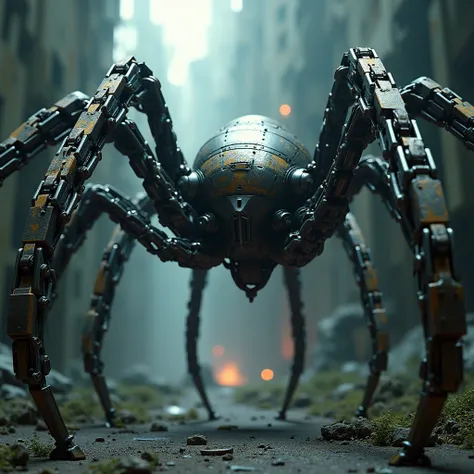 Countless chains, Radially extending, An intricate spider robot