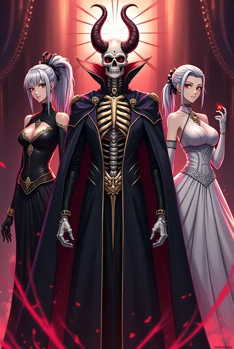 draw a anime styled characters from anime series Overlord  Ainz Ooal Gown has the appearance of an Overlord, an undead skeleton creature who is devoid of skin and flesh. He tends to mainly wear an elaborate, jet-black academic gown adorned with golden and ...