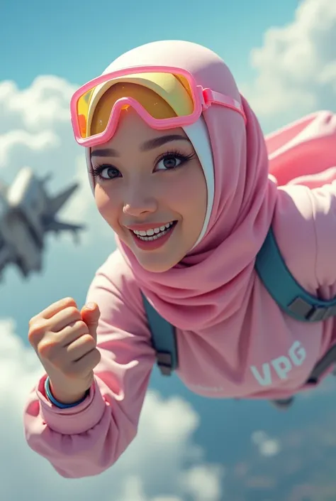 Malaysia japan women a realistic masterpiece. Human .wear pink watch.. 1girl wearing a hijab. detailed beautiful face, Hijab Muslim. Wear long sleeve moder design mixed sew pink white loose size. Small detail ,cargo suit , jacket pink. Pink cargo pant.. . ...