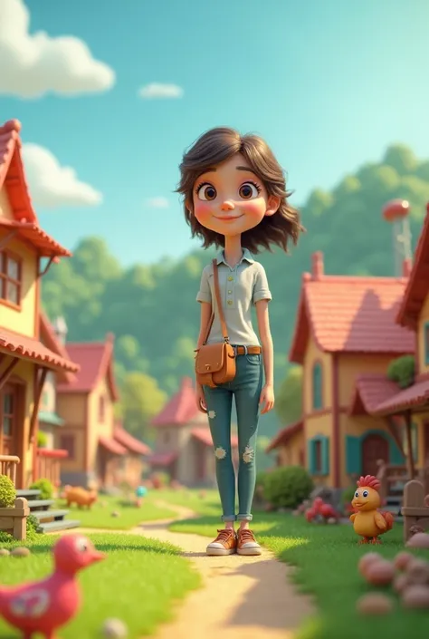 neighbor village in young tall girl ai 3d image cartoon type 