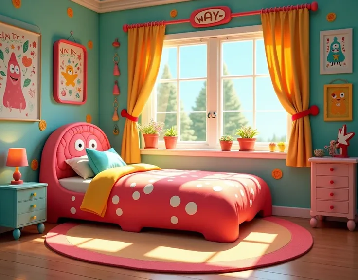 We need a wonderful bed room of Patrick Cartoon but usme Patrick na ho cartoon image cartoon bed 