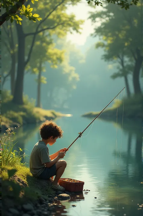 A boy fishing 