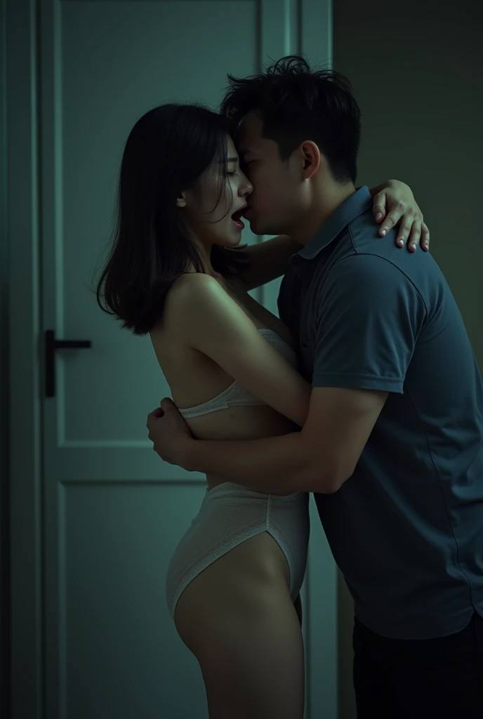 １９One year old woman, Being hit on the ass hard by his father, Meia-noite, in a house, scream out, Meia-noite, ​masterpiece, Realistic, Person from Korea, Well-formed look, high qualiy, clothing transparent, slenderbody, A woman is wrapped in her skirt by ...