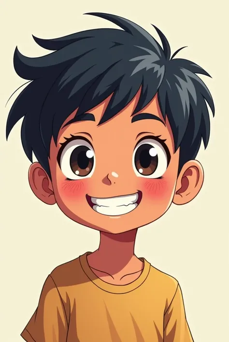 A Indian boy smile face anime character