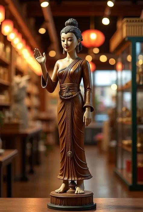 Nang kwak statue is placed in the store