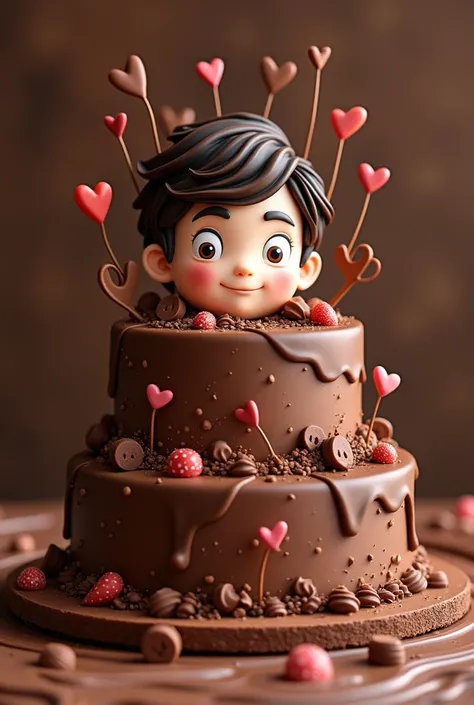 Design a cake which indicates that Miles need a girlfriend, chocolate flavor 
