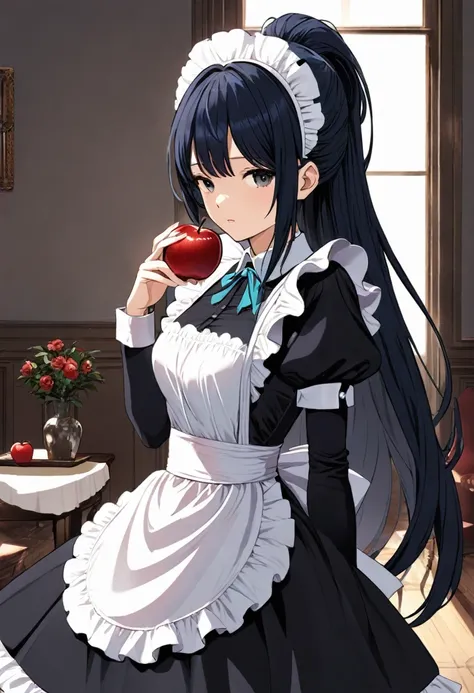 Maid and apple