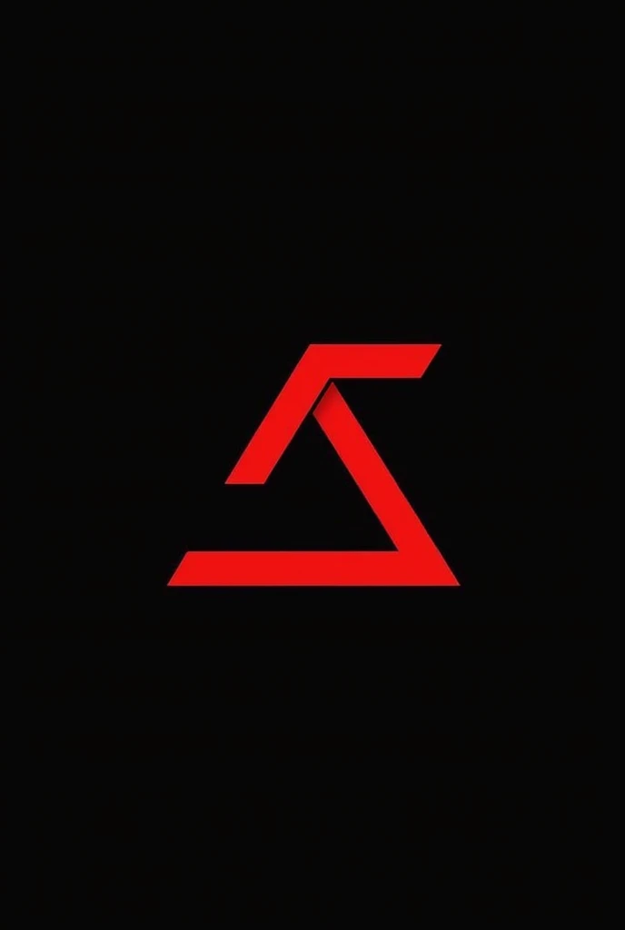 Generates the letter s with the shape of a red inverted triangle with a black background, the letter without modifications with five lines 
