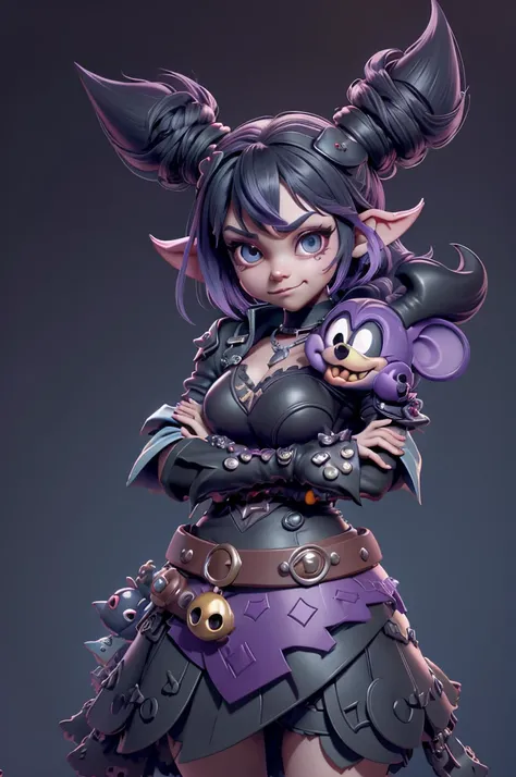 kingdom hearts style monsters, animal-based,3d style, shadown monster, Demons, darkness monster, rayman legends, mickey mouse character style, girl, kingdom hearts, covered by a cover, cold and cheerful colors, carrying magic sword, dark mouse in around, (...